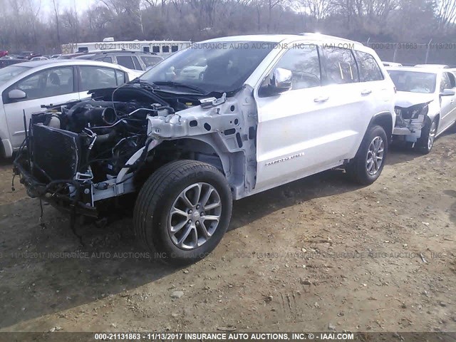 1C4RJFBG5EC395185 - 2014 JEEP GRAND CHEROKEE LIMITED WHITE photo 2