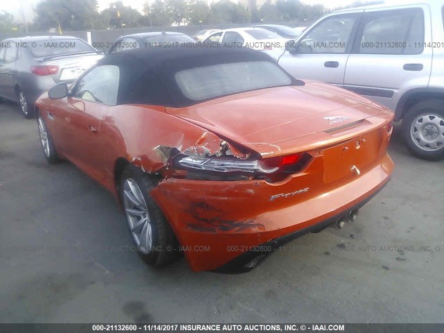 SAJWA6E7XE8K02631 - 2014 JAGUAR F-TYPE ORANGE photo 3