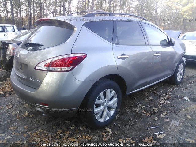 JN8AZ1MW2CW204805 - 2012 NISSAN MURANO S/SL/LE BROWN photo 4