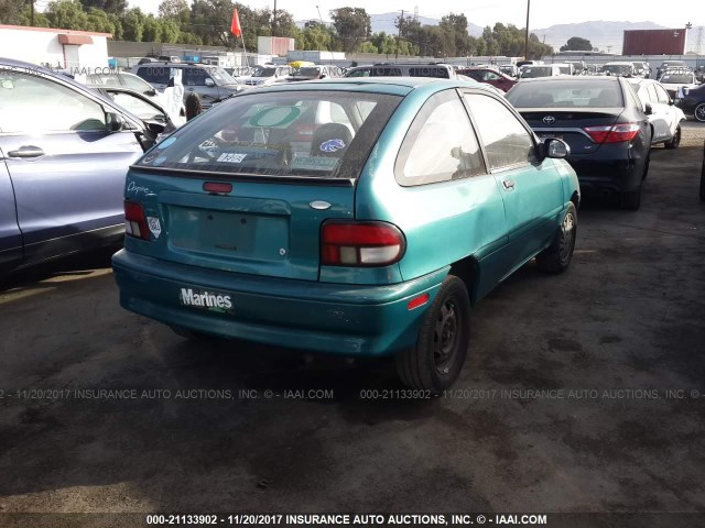 KNJLT05H8R6140873 - 1994 FORD ASPIRE TEAL photo 4