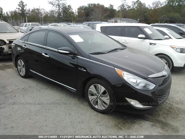 KMHEC4A41DA100416 - 2013 HYUNDAI SONATA HYBRID BLACK photo 1