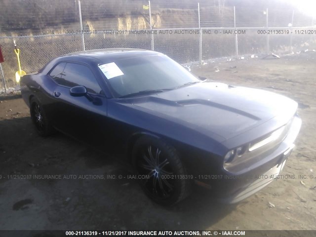 2C3CDYAG0CH127976 - 2012 DODGE CHALLENGER SXT BLUE photo 1