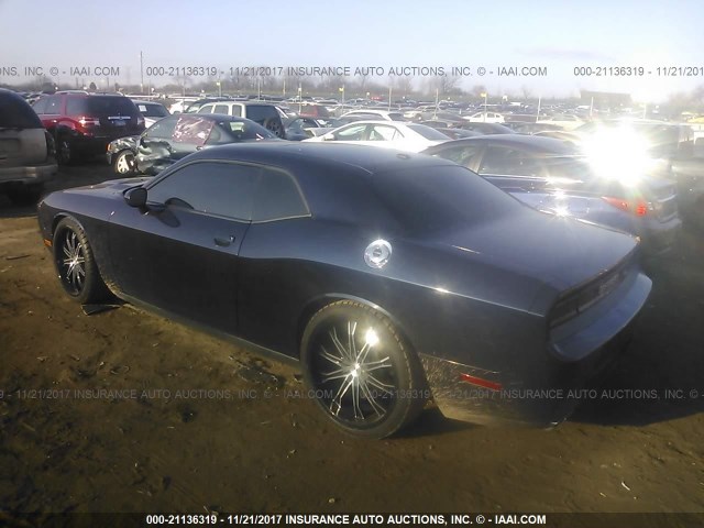 2C3CDYAG0CH127976 - 2012 DODGE CHALLENGER SXT BLUE photo 3