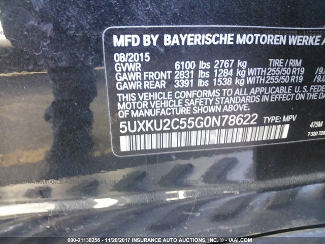5UXKU2C55G0N78622 - 2016 BMW X6 XDRIVE35I BLACK photo 9