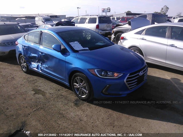 KMHD84LF0JU469869 - 2018 HYUNDAI ELANTRA SEL/VALUE/LIMITED BLUE photo 1