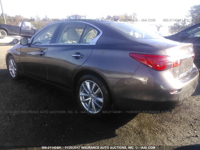 JN1BV7AR2EM690465 - 2014 INFINITI Q50 PREMIUM/SPORT BROWN photo 3