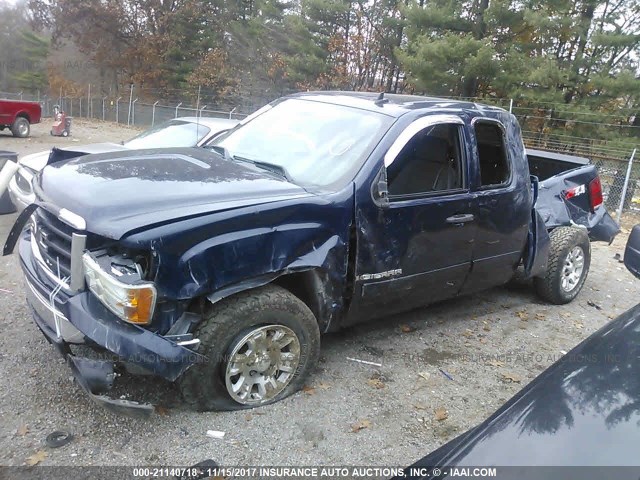 2GTEK19J381298898 - 2008 GMC SIERRA K1500 BLUE photo 2