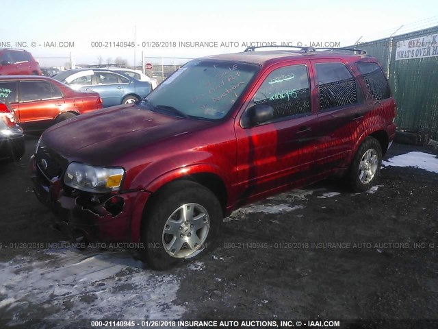 1FMCU94146KB99796 - 2006 FORD ESCAPE LIMITED RED photo 2