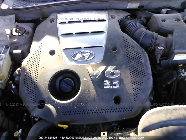 5NPEU46F56H061806 - 2006 HYUNDAI SONATA GLS/LX SILVER photo 10