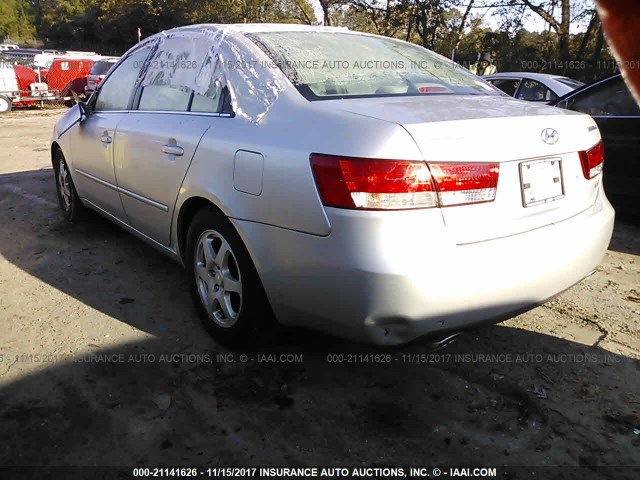 5NPEU46F56H061806 - 2006 HYUNDAI SONATA GLS/LX SILVER photo 3