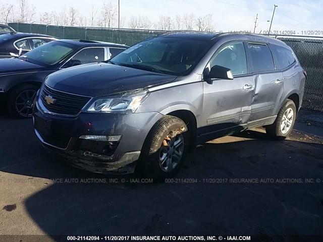 1GNKRFED9DJ253905 - 2013 CHEVROLET TRAVERSE LS BLUE photo 2