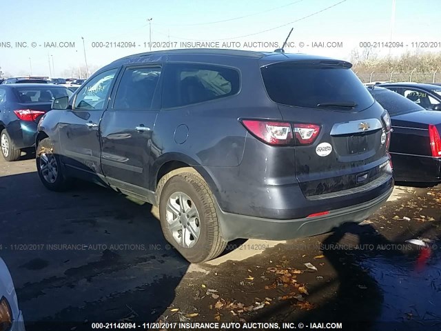 1GNKRFED9DJ253905 - 2013 CHEVROLET TRAVERSE LS BLUE photo 3