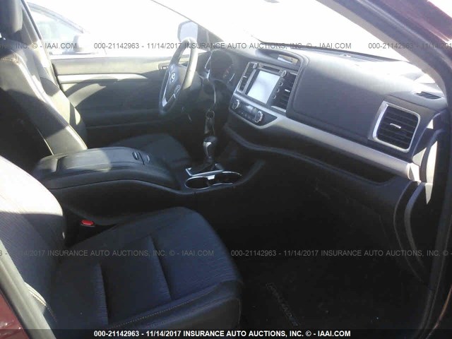 5TDZZRFH7HS200784 - 2017 TOYOTA HIGHLANDER LE/LE PLUS BURGUNDY photo 5