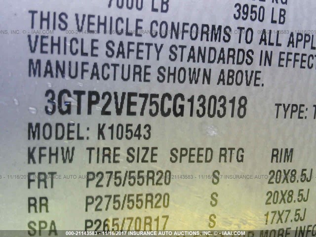 3GTP2VE75CG130318 - 2012 GMC SIERRA K1500 SLE BLACK photo 9