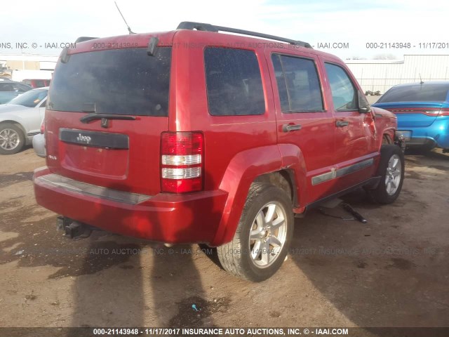 1J4PN2GK3AW136330 - 2010 JEEP LIBERTY SPORT RED photo 4