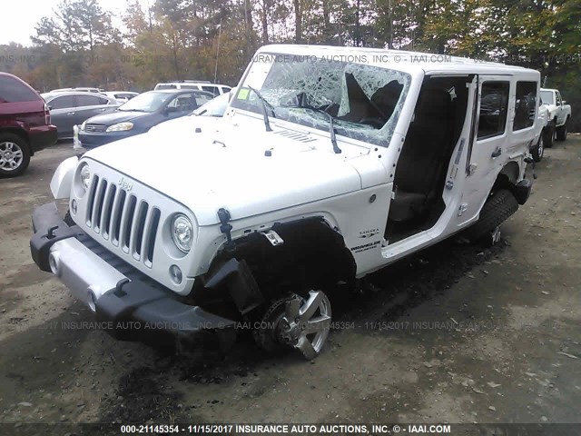 1C4BJWEG7HL727645 - 2017 JEEP WRANGLER UNLIMITE SAHARA WHITE photo 2