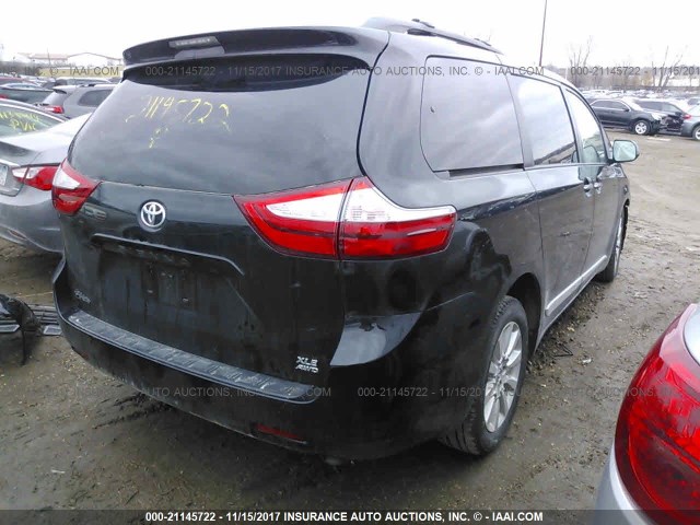 5TDDK3DC0FS096672 - 2015 TOYOTA SIENNA XLE/LIMITED BLACK photo 4