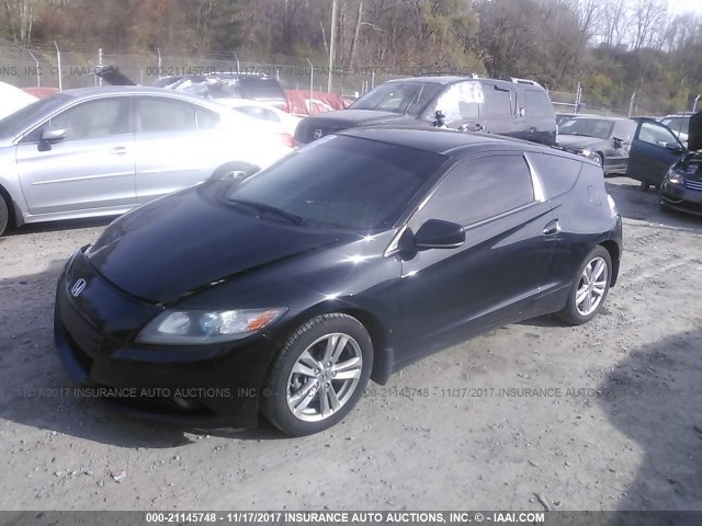 JHMZF1D67BS003543 - 2011 HONDA CR-Z EX BLACK photo 2