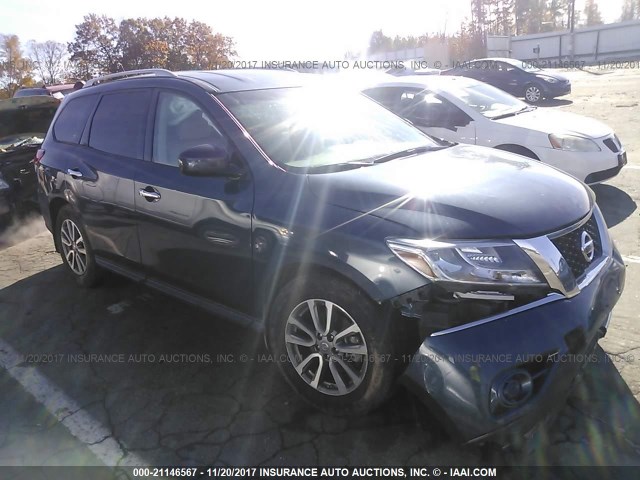 5N1AR2MN7EC715399 - 2014 NISSAN PATHFINDER S/SV/SL/PLATINUM BLUE photo 1