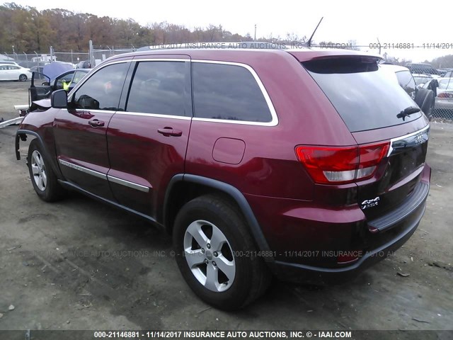 1C4RJFAG0CC221362 - 2012 JEEP GRAND CHEROKEE LAREDO MAROON photo 3