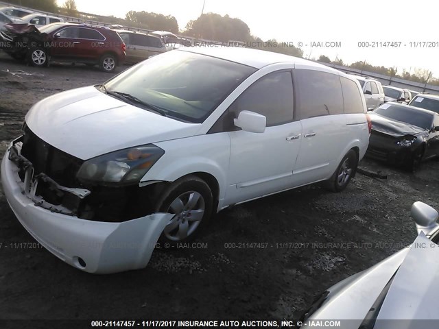 5N1BV28U58N103910 - 2008 NISSAN QUEST S/SE/SL WHITE photo 2