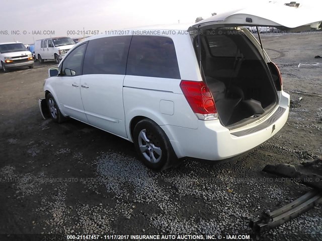 5N1BV28U58N103910 - 2008 NISSAN QUEST S/SE/SL WHITE photo 3