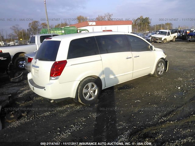 5N1BV28U58N103910 - 2008 NISSAN QUEST S/SE/SL WHITE photo 4