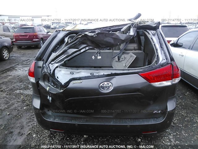 5TDYK3DC2CS224410 - 2012 TOYOTA SIENNA XLE/LIMITED GRAY photo 6