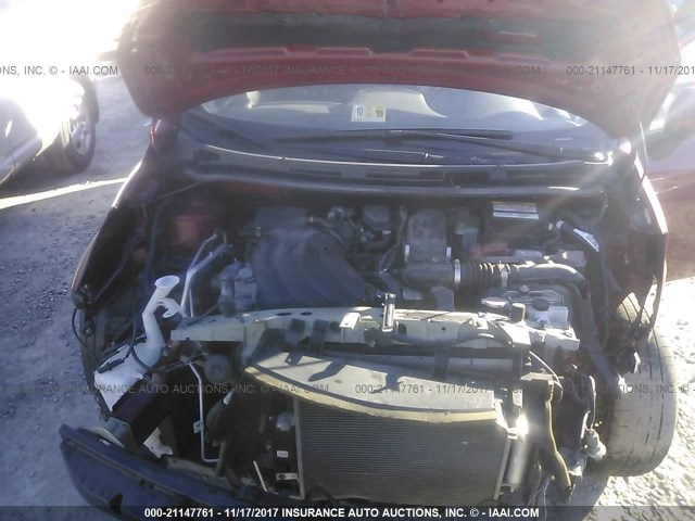3N1CE2CP6FL353070 - 2015 NISSAN VERSA NOTE S/S PLUS/SV/SL/SR RED photo 10