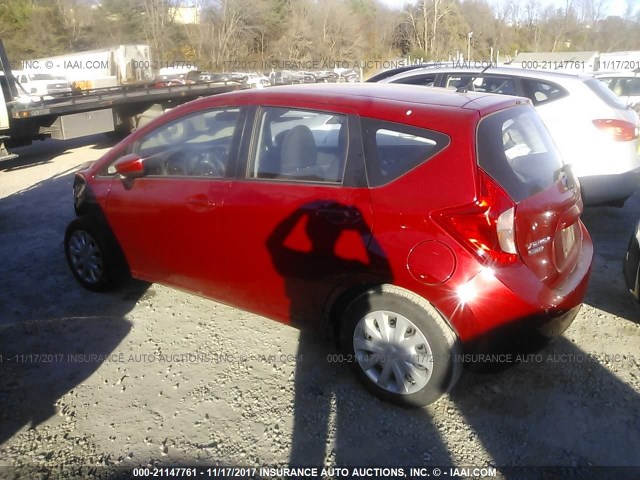 3N1CE2CP6FL353070 - 2015 NISSAN VERSA NOTE S/S PLUS/SV/SL/SR RED photo 3