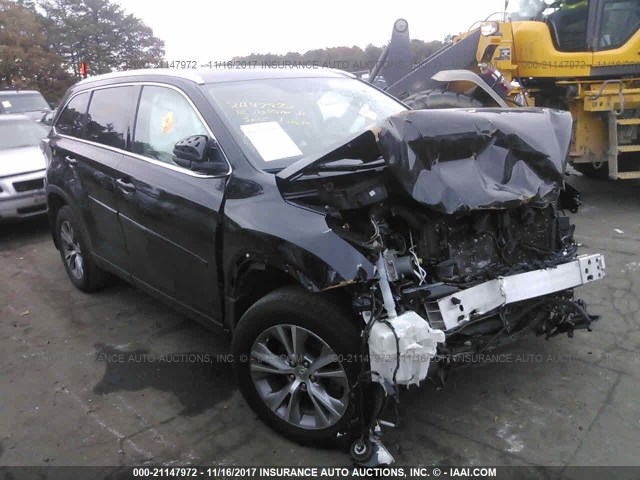 5TDJKRFH6FS222712 - 2015 TOYOTA HIGHLANDER XLE შავი ფოტო 1