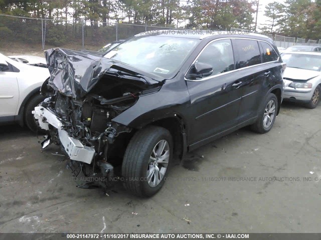 5TDJKRFH6FS222712 - 2015 TOYOTA HIGHLANDER XLE შავი ფოტო 2
