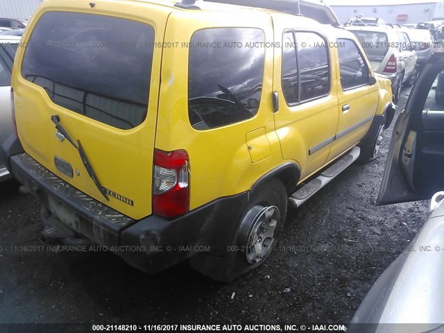 5N1ED28Y71C568919 - 2001 NISSAN XTERRA XE/SE YELLOW photo 4