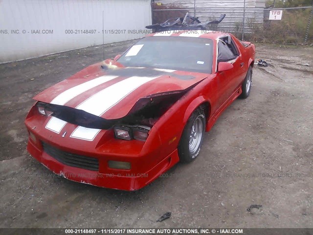 1G1FP23T9ML168319 - 1991 CHEVROLET CAMARO RS RED photo 2