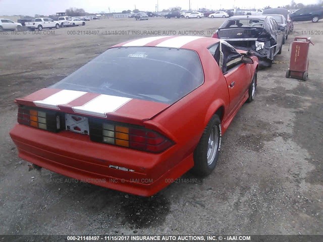 1G1FP23T9ML168319 - 1991 CHEVROLET CAMARO RS RED photo 4