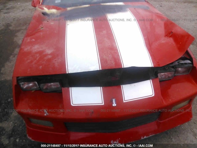 1G1FP23T9ML168319 - 1991 CHEVROLET CAMARO RS RED photo 6