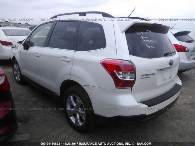 JF2SJAHC9FH468024 - 2015 SUBARU FORESTER 2.5I LIMITED WHITE photo 3