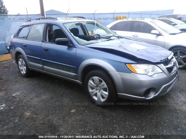 4S4BP60CX87314609 - 2008 SUBARU OUTBACK BLUE photo 1