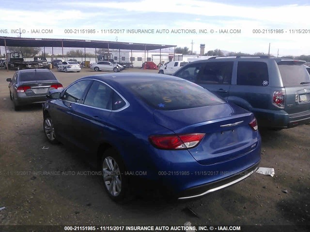 1C3CCCAB6GN129786 - 2016 CHRYSLER 200 LIMITED BLUE photo 3