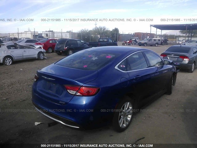 1C3CCCAB6GN129786 - 2016 CHRYSLER 200 LIMITED BLUE photo 4