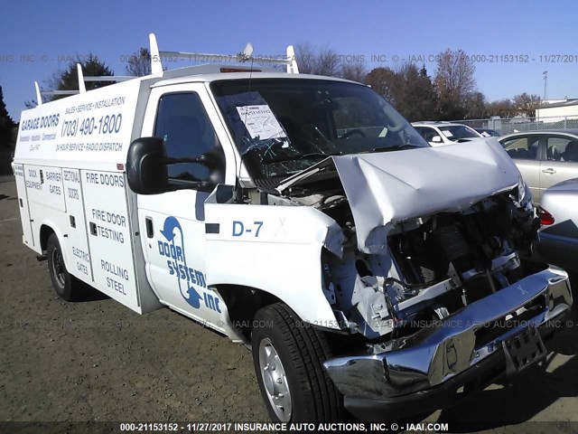 1FDWE3FL0EDA68373 - 2014 FORD ECONOLINE E350 SUPER DUTY CTWAY VAN WHITE photo 1