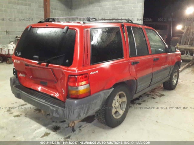 1J4GZ58Y3VC597592 - 1997 JEEP GRAND CHEROKEE LAREDO/TSI RED photo 4