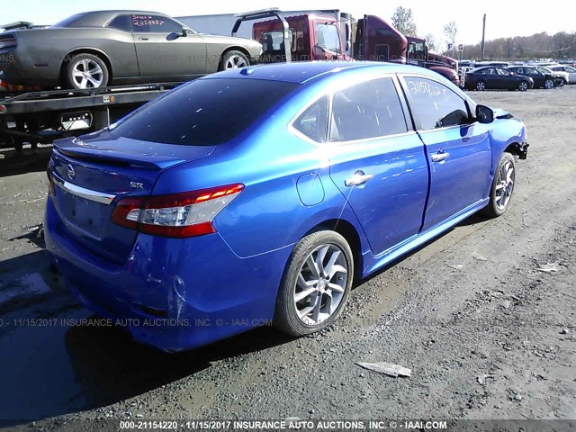 3N1AB7AP1FY265403 - 2015 NISSAN SENTRA S/SV/SR/SL BLUE photo 4