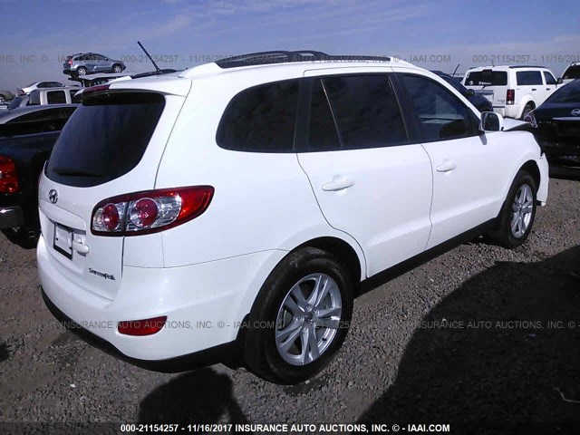 5NMSH4AG7AH342860 - 2010 HYUNDAI SANTA FE SE WHITE photo 4