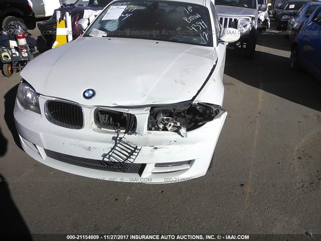 WBAUP9C56AVL89267 - 2010 BMW 128 I WHITE photo 6