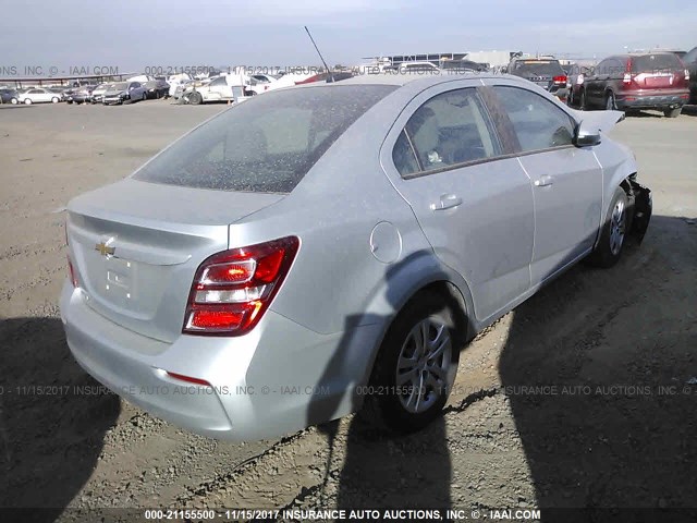 1G1JB5SH4H4124400 - 2017 CHEVROLET SONIC LS SILVER photo 4