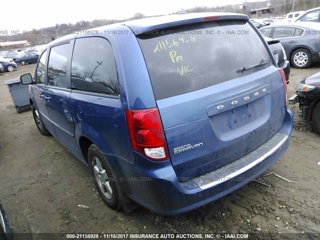 2D4RN3DG7BR601550 - 2011 DODGE GRAND CARAVAN MAINSTREET BLUE photo 3