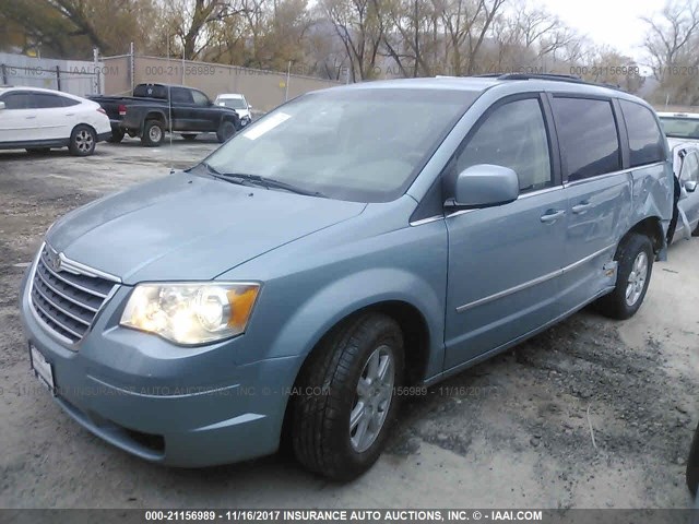 2A4RR5D16AR220421 - 2010 CHRYSLER TOWN & COUNTRY TOURING Light Blue photo 2