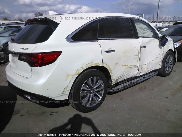 5FRYD3H47GB019641 - 2016 ACURA MDX TECHNOLOGY WHITE photo 4