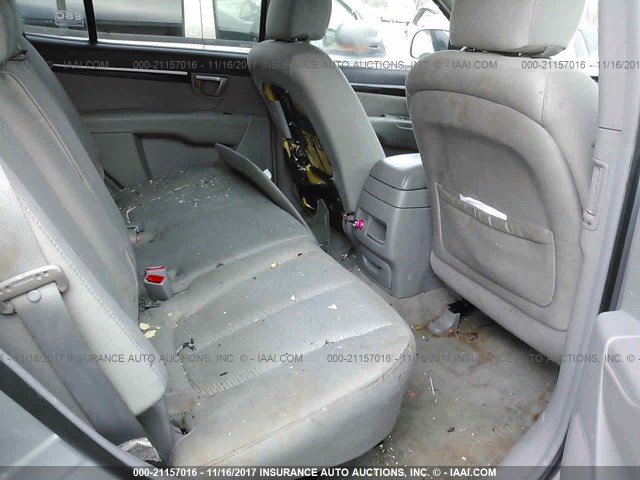 5NMSG13D07H092729 - 2007 HYUNDAI SANTA FE GLS SILVER photo 8